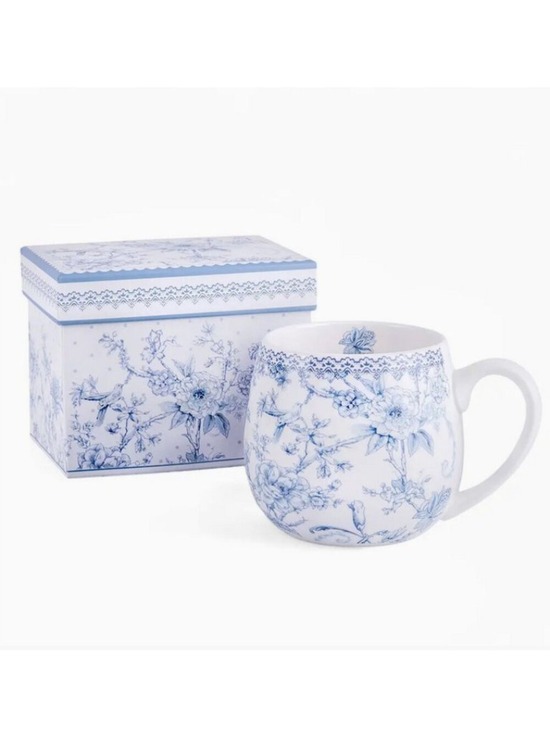 Other - Blue Flowers Porcelain Big Belly Mug in Gift Box